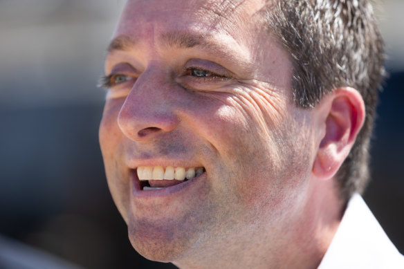 Opposition Leader Matthew Guy on the campaign trail.