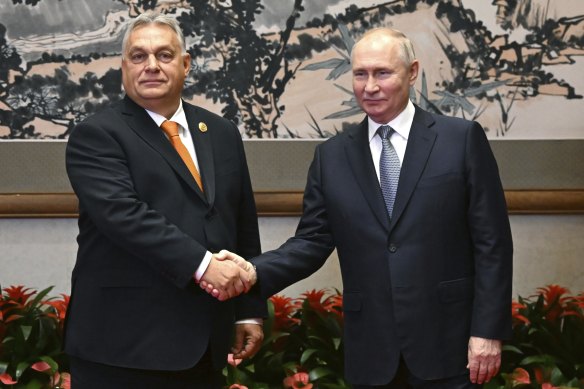Russian President Vladimir Putin, right, and Hungarian Prime Minister Viktor Orban in Beijing in October. 