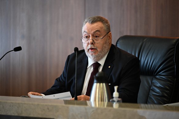 Stuart Wood at the inquiry on Monday.