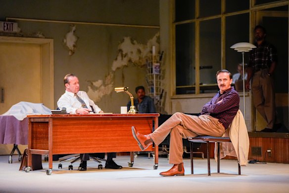 Mark Satruno (left) and Mitchell Butel in The Normal Heart.