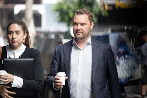 Jeremy Greenwood outside the ICAC today. 