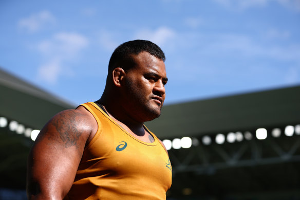 Wallabies prop Taniela Tupou. 