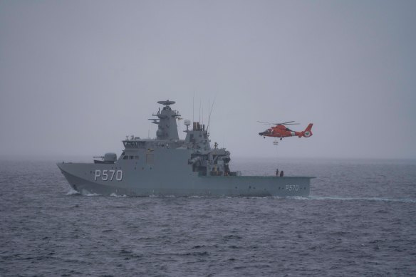 HDMS Knud Rasmussen is being brought in to help free the tourist ship. 