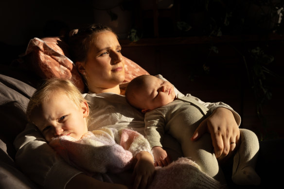 Lauren Cherubin was discharged from hospital six hours after the birth of baby Cora.