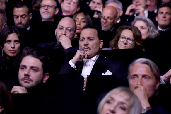 Johnny Depp at the opening ceremony of the 76th annual Cannes Film Festival at Palais des Festivals.
