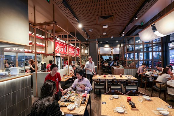 The fit-out echoes the owners' favourite modern izakayas in Tokyo.