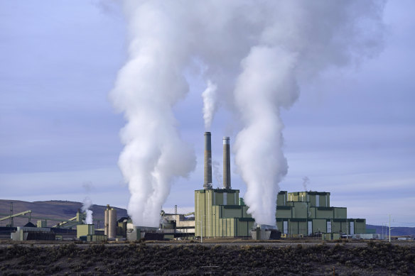 Steam billows from a coal-fired power plant in the US state of Colorado.