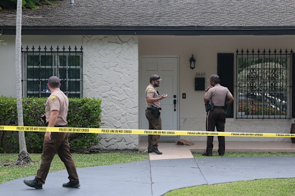 Miami-Dade County Sheriff’s deputies visit the home where Perez Hilton was found after he appeared to harm himself during a TikTok livestream.