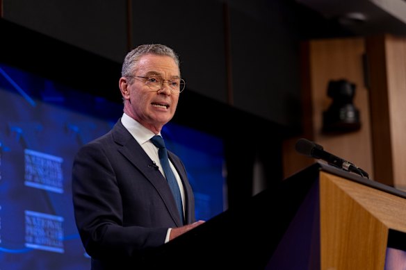 Former Liberal federal minister at the National Press Club in February. 