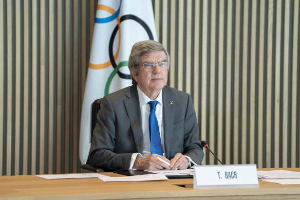 International Olympic Committee President Thomas Bach at the IOC executive board meeting.