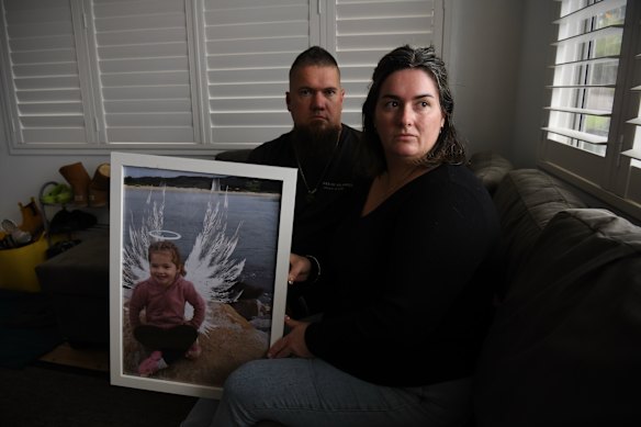 Brock and Annah White at their home near Newcastle ahead of this week’s inquest. 