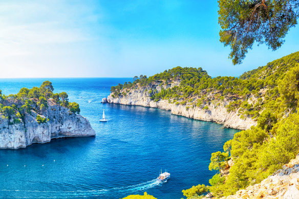 Calanques by boat.