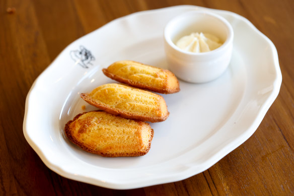 Lemon polenta madeleine.