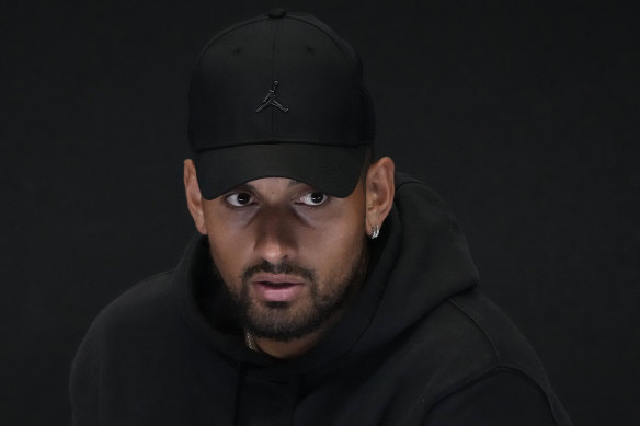 Australia’s Nick Kyrgios announces his withdrawal from the Australian Open with a knee injury at a press conference in Melbourne.