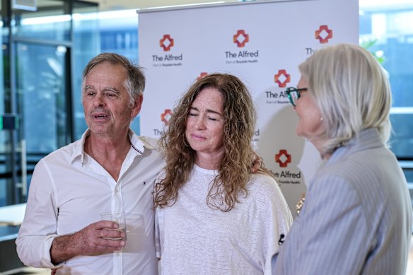 Phil Haines, the husband of Dr Helen Haines, cousin and nurse Jules Muir and Governor-General Sam Mostyn.