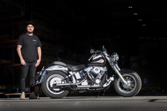 Back in the family: Brady Morton with his dad’s beloved bike.