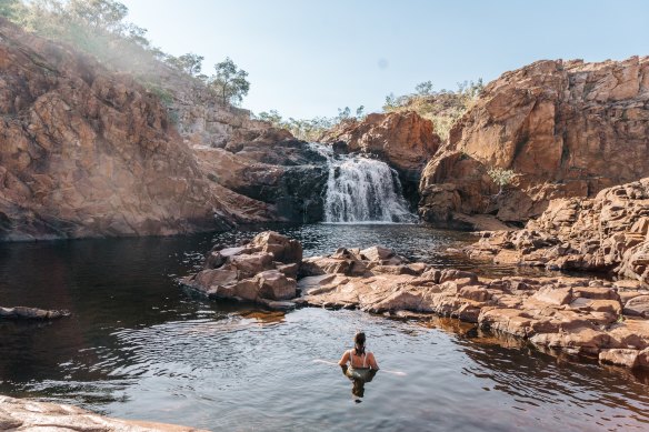 Enjoy a dip just 100 metres from the car park at Leliyn (Edith Falls).