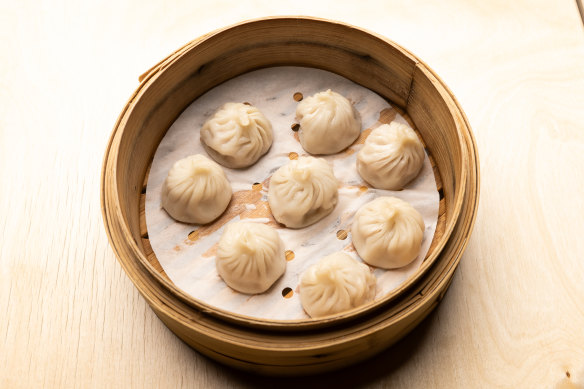 Xiao long bao are made in-store.