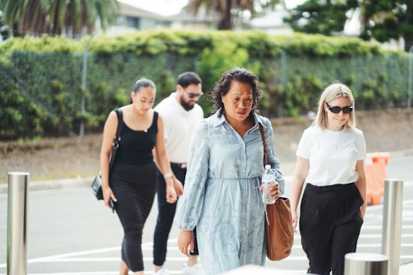 Keith Titmuss’ mother Lafo arrives at the NSW State Coroner’s Court on Monday.