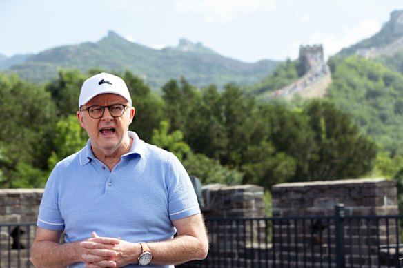 Anthony Albanese visits the Great Wall of China.