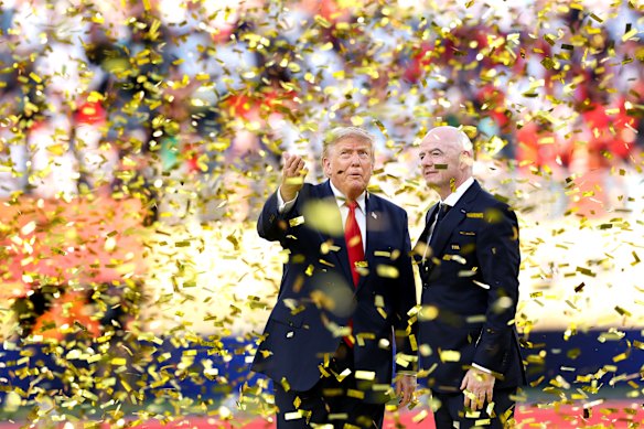 Trump and FIFA boss Gianni Infantino at the trophy ceremony.