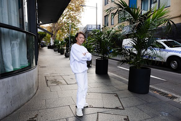 Lady Chu owner Nahji Chu and the offending pot plants. 