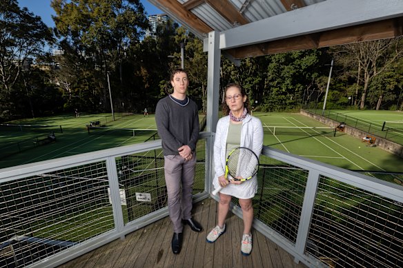 Jo Chapple and her son George Tams are among residents rallying to save the tennis operations.