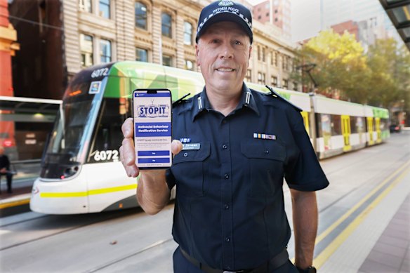 Superintendent Mark Zervaas is urging more people to use the STOPIT text service to report anti-social behaviour on public transport. 