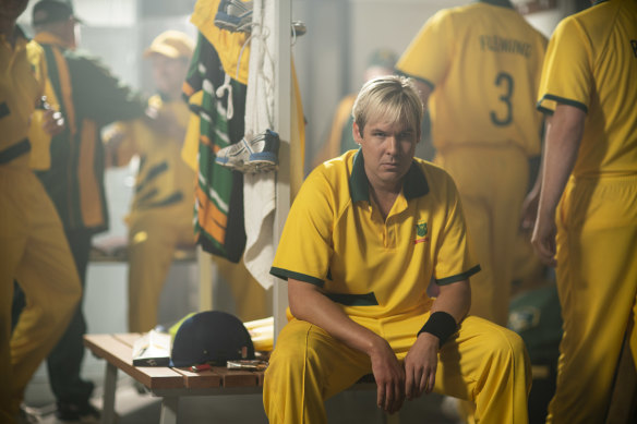 Alex Williams stars as Shane Warne in the two-part biopic miniseries Warnie.