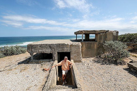 Andrew Sutherland at the former gun emplacement at Point Lonsdale. 