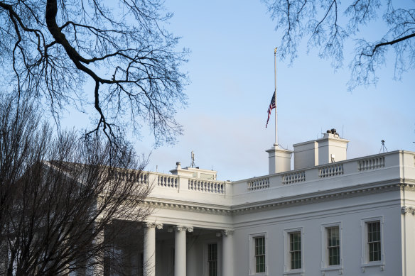 The custom when a US president dies is to lower the flag above the White House to half-mast.
