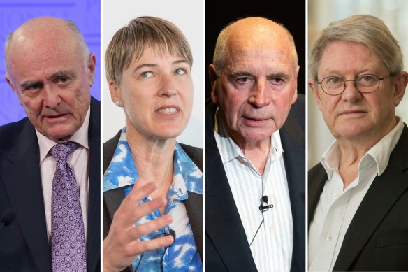 Allan Fels, Miranda Stewart, Bernie Fraser and Bruce Chapman are among 100 prominent economists and financial experts calling for the government to overhaul the stage three tax cuts.