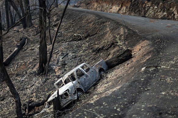 The vehicle near which Hobson’s body was found on Yarck Road on Sunday.