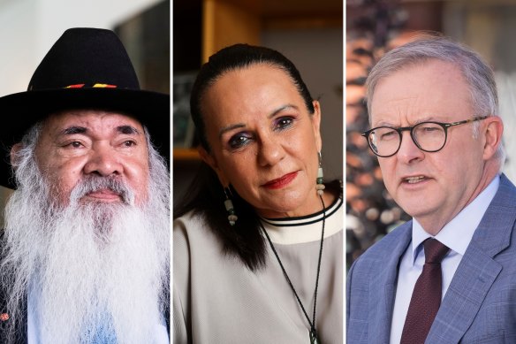 Senator Pat Dodson and Indigenous Australians Minister Linda Burney will join Prime Minister Anthony Albanese in Alice Springs on Tuesday.