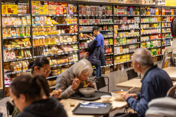 Foodle combines an Asian superstore with a canteen-style dining hall.