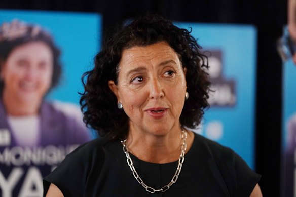 Kooyong teal candidate Monique Ryan at her election night party.
