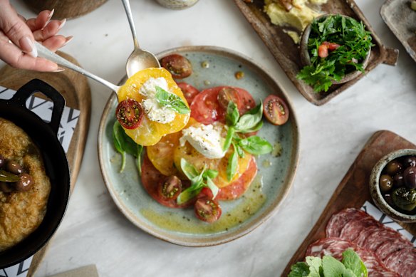 Fresh tomatoes from the garden. 