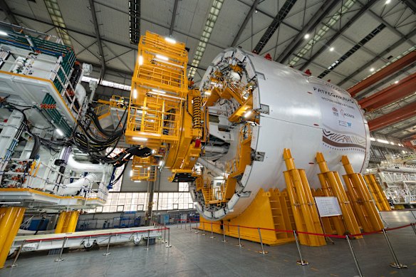 A large boring machines used in the Western Harbour Tunnel. 