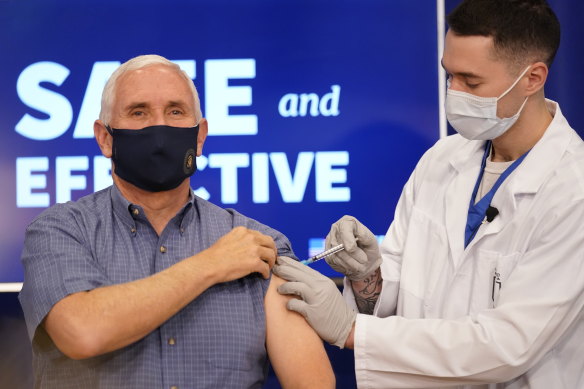 US Vice-President Mike Pence was given Pfizer's COVID-19 vaccine on live television.