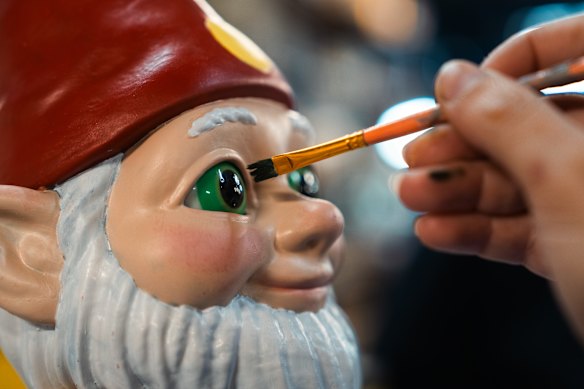 Behind the scenes of Gnomes. 