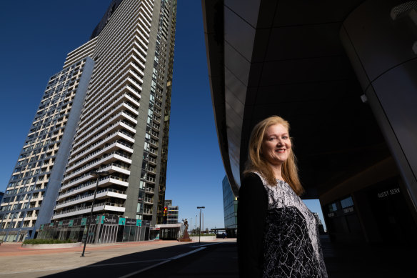 Janette Corcoran, who lives in Docklands, said the benefits of city living included easy access to transport and amenities.
