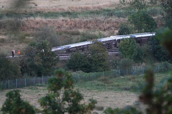 There were about 150 people aboard the train when it derailed.