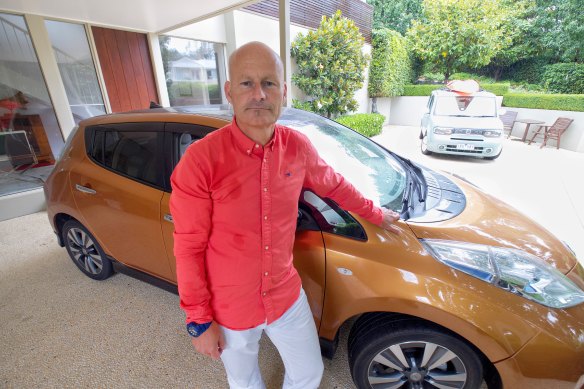 AGL’s Markus Brokhof with his second-hand EV. “I can charge it at home with a normal socket and it’s fun to drive because the acceleration is rapid.”