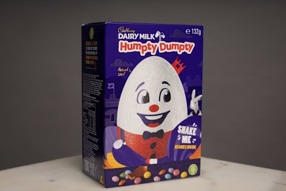 Cadbury’s Humpty Dumpty egg, which has increased in price year-on-year since 2023. 