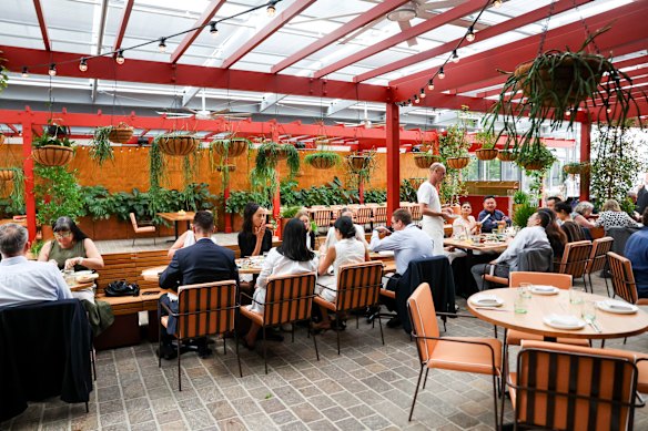 Watermans’ outdoor dining area.