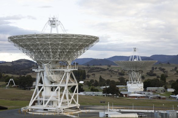 “Big dish” antennas at the Canberra Deep Space Communication Complex.