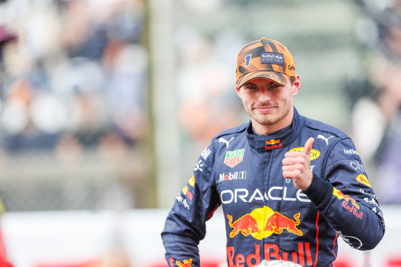 Thumbs up: Max Verstappen during qualifying.