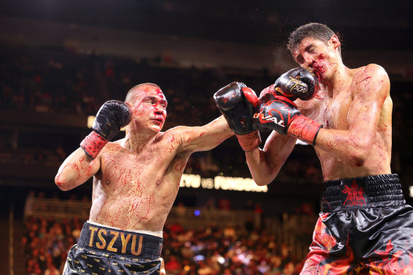Tim Tszyu battled bravely in Las Vegas against a far bigger opponent