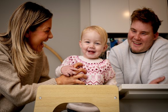 Sarah and Tom Starkey found a surrogate who was a friend of a friend to help them become parents to 18-month-old Savannah.