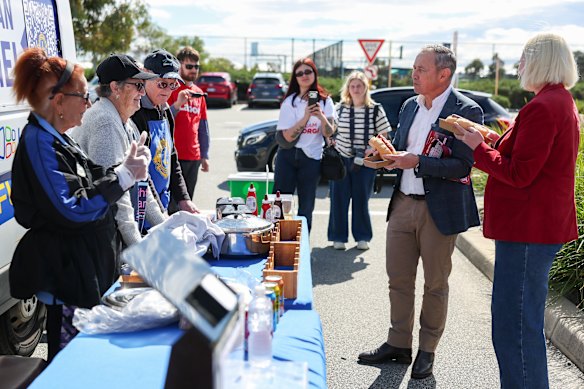 WA Premier Roger Cook and Labor candidate Georgia Tree at Coastal Lakes College polling booth.